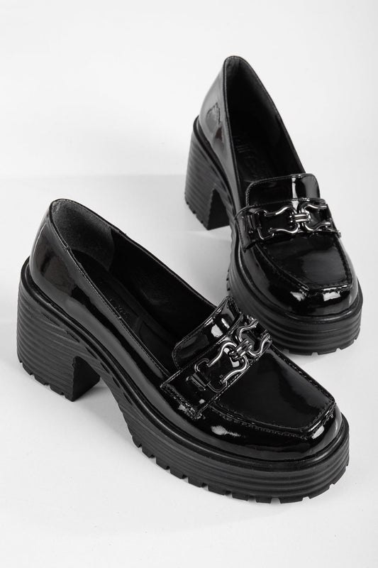 Rugan Toka Detay Kadın Loafer - Siyah